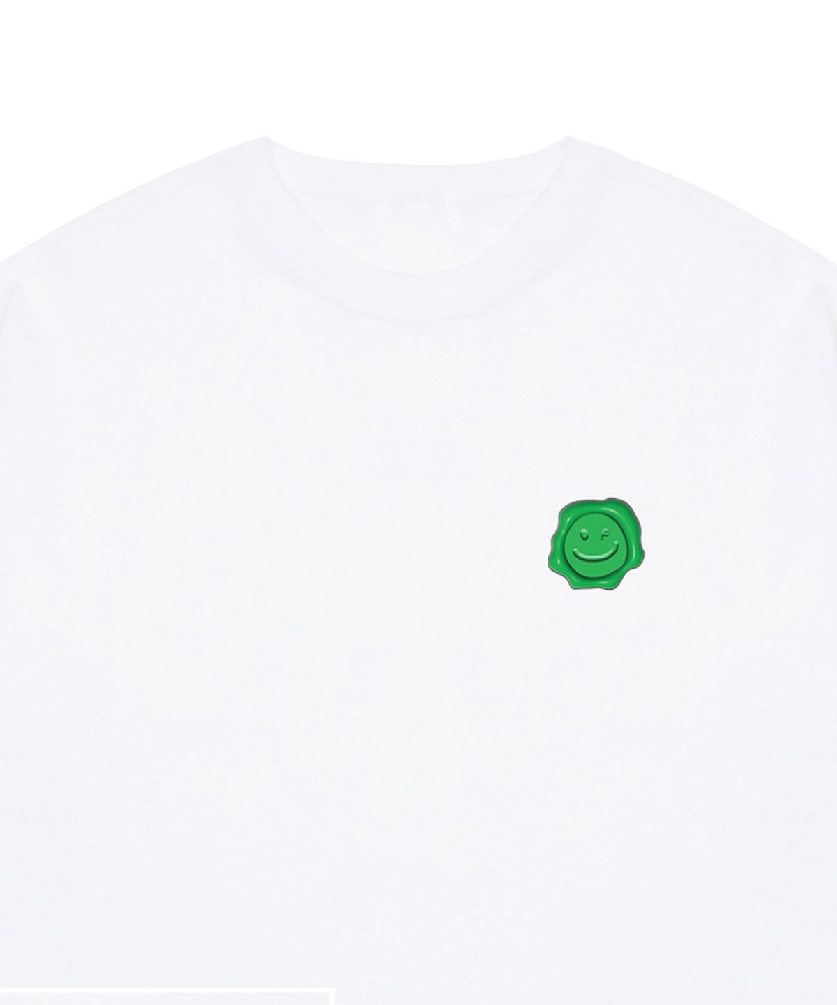 그레이버(GRAVER) [UNISEX]그린실링 스몰 드로잉스마일 반팔티_화이트
