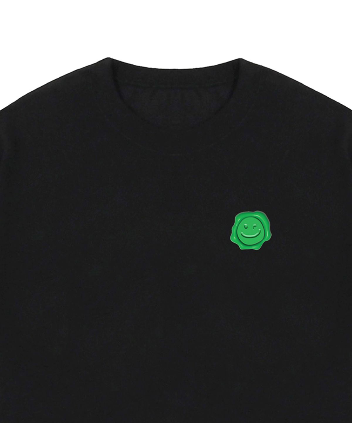 그레이버(GRAVER) [UNISEX]그린실링 스몰 드로잉스마일 반팔티_블랙