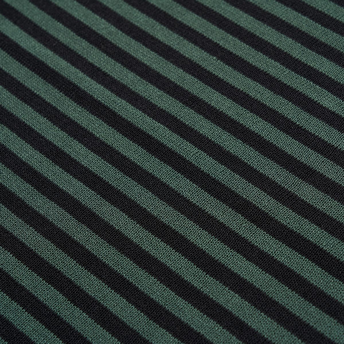 베르노(VERNO) [Casual] Linen Like Short Sleeve Stripe Round Knit Black&Green