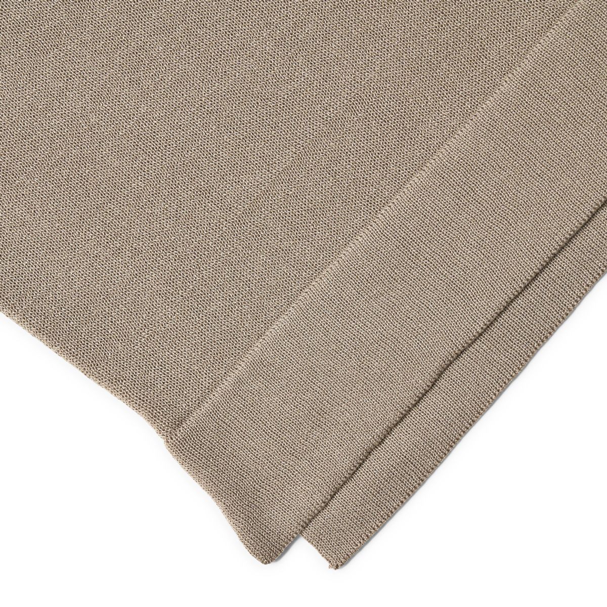 베르노(VERNO) [Casual] Linen like short sleeve round knit Khaki