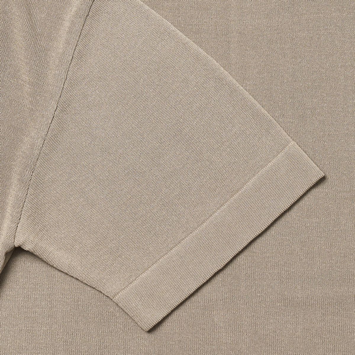 베르노(VERNO) [Casual] Linen like short sleeve round knit Khaki