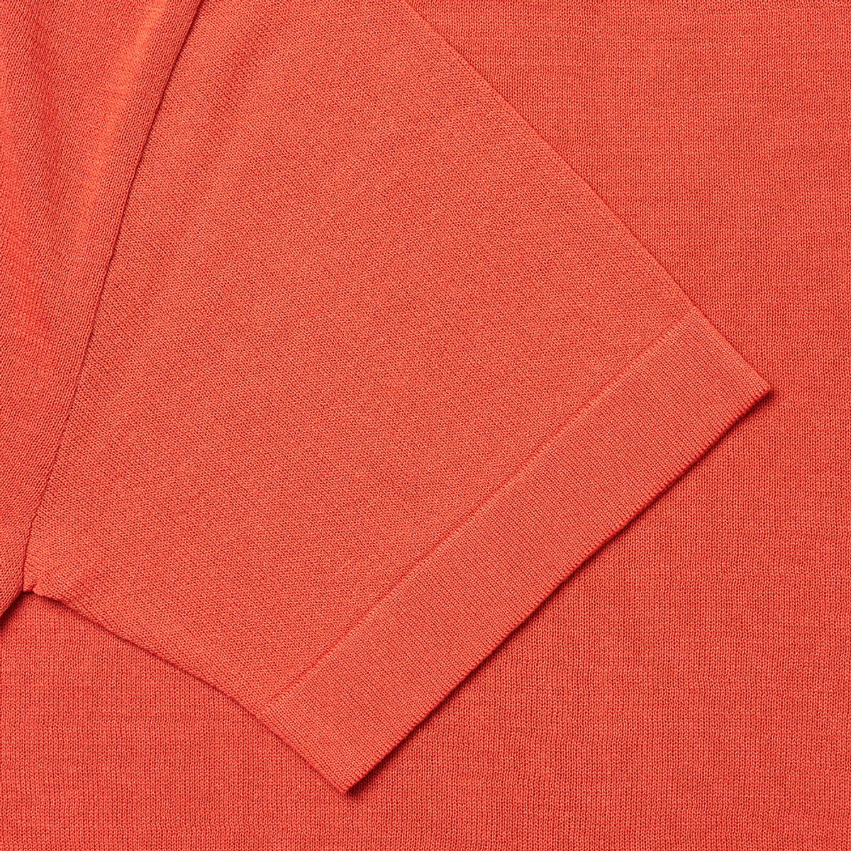 베르노(VERNO) [Casual] Linen like short sleeve round knit Orange