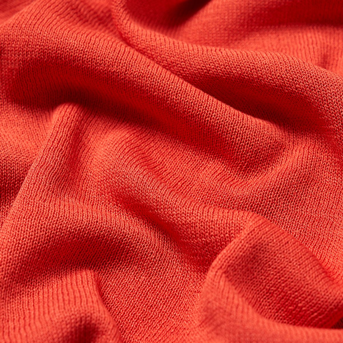 베르노(VERNO) [Casual] Linen like short sleeve round knit Orange