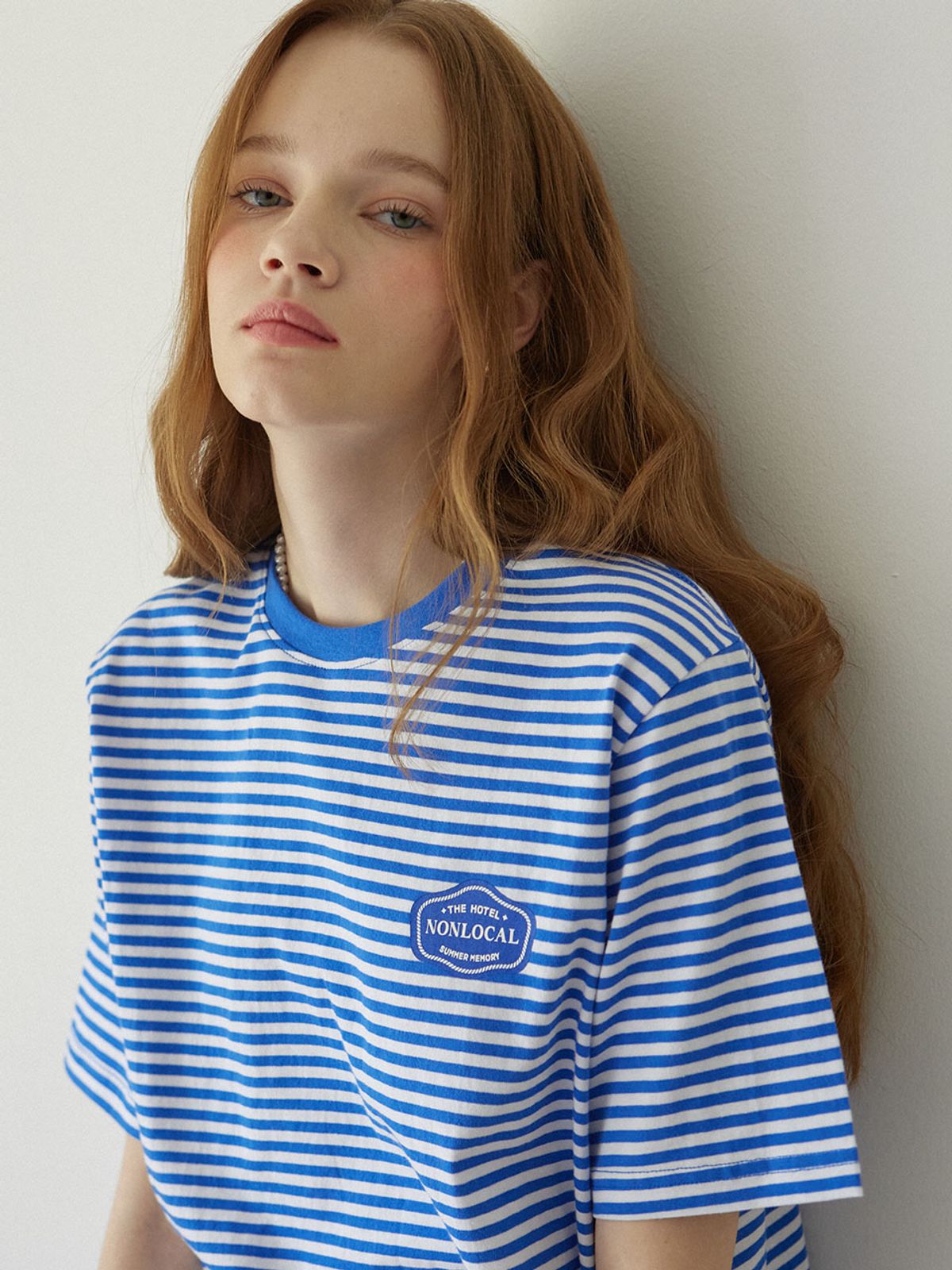 논로컬(NONLOCAL) Yacht Club T-shirt - Blue