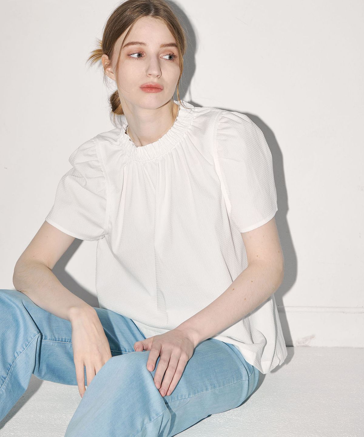 로트르드민(LAUTREDE MIN) Lautre Jane Puff White Blouse