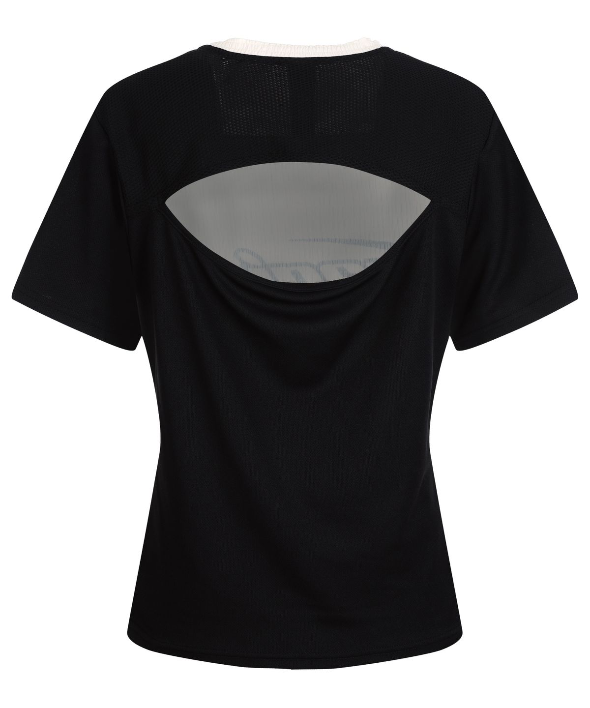 라라폭스(LALAFOX) MESH MIX CUT OUT T-SHIRT BLACK BP2CH014