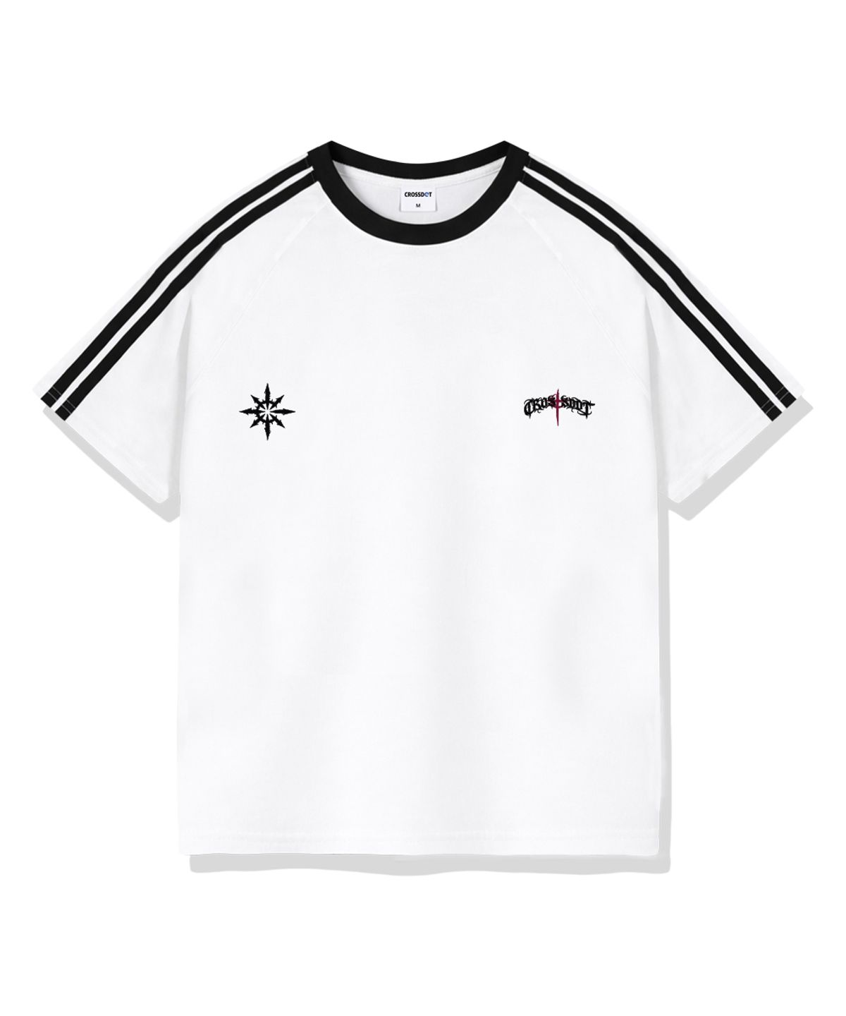 크로스닷(CROSSDOT) 블랙마크 오버핏 트랙 반팔티셔츠 4 Color [CRSE_3002]