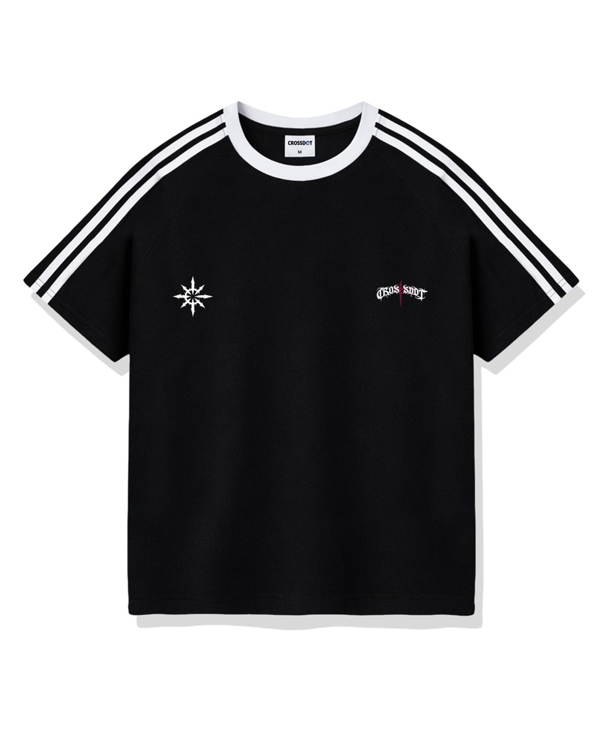 크로스닷(CROSSDOT) 블랙마크 오버핏 트랙 반팔티셔츠 4 Color [CRSE_3002]