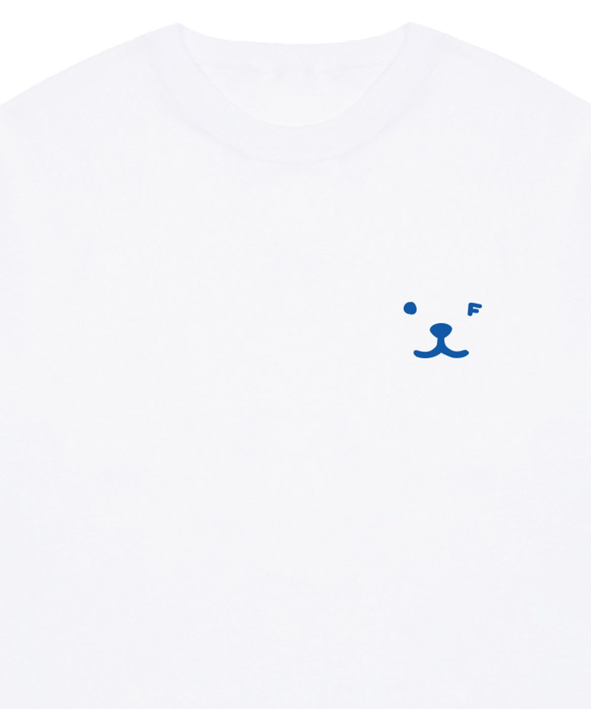 그레이버(GRAVER) [UNISEX]퍼피 페이스 블루 스몰 드로잉스마일 반팔티_화이트
