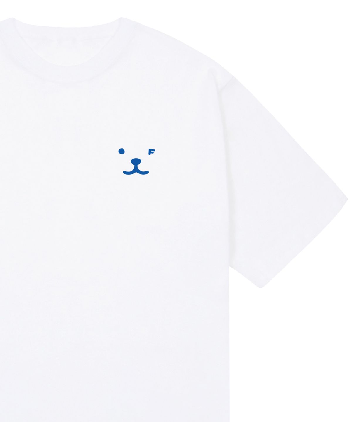 그레이버(GRAVER) [UNISEX]퍼피 페이스 블루 스몰 드로잉스마일 반팔티_화이트