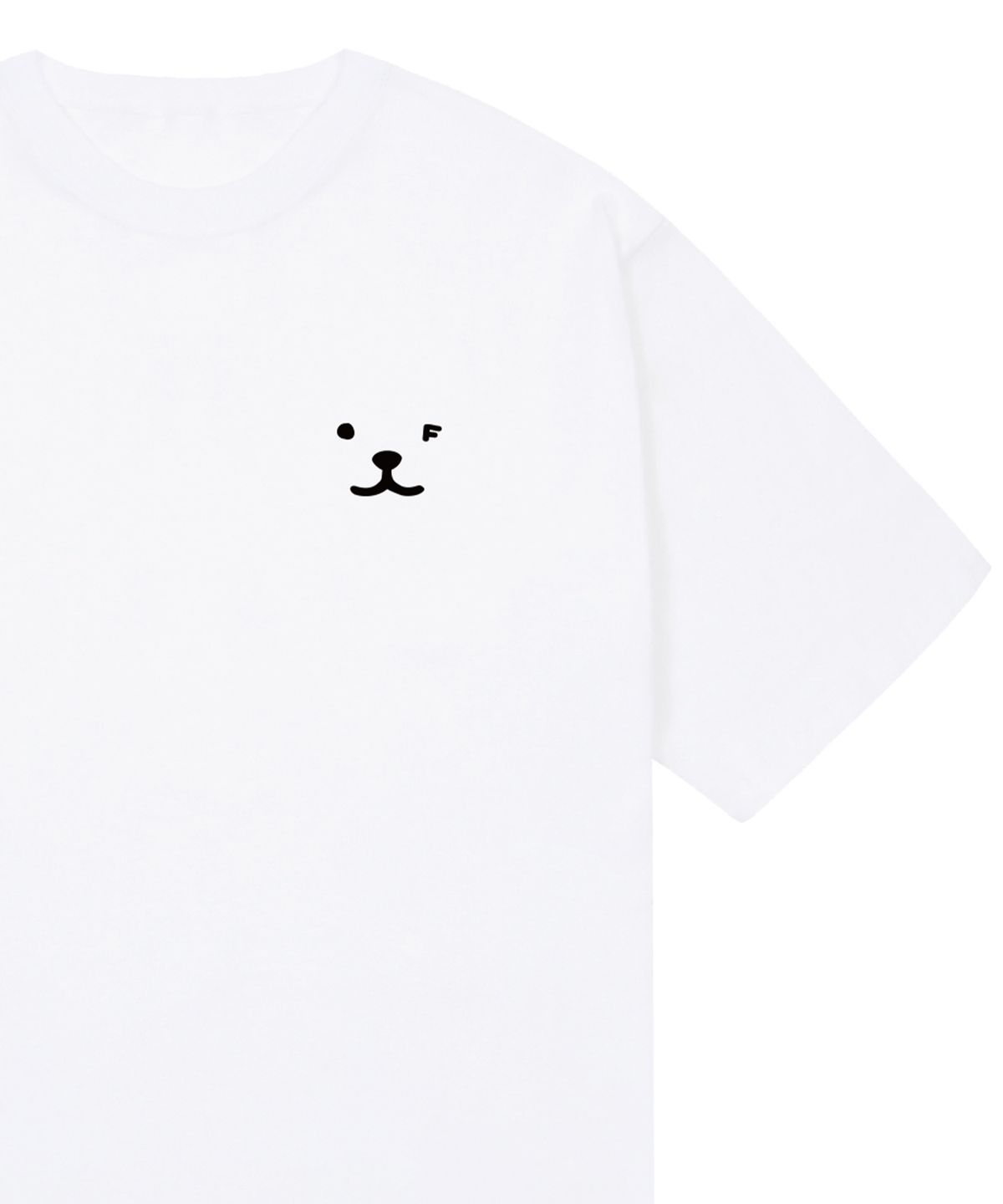 그레이버(GRAVER) [UNISEX]퍼피 페이스 블랙 스몰 드로잉스마일 반팔티_화이트