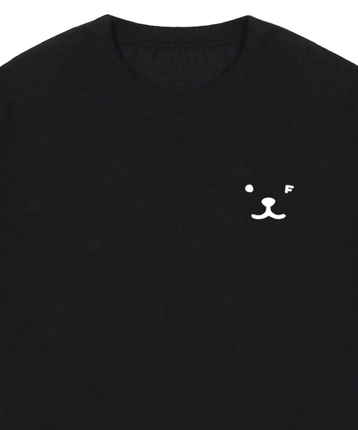 그레이버(GRAVER) [UNISEX]퍼피 페이스 화이트 스몰 드로잉스마일 반팔티_블랙