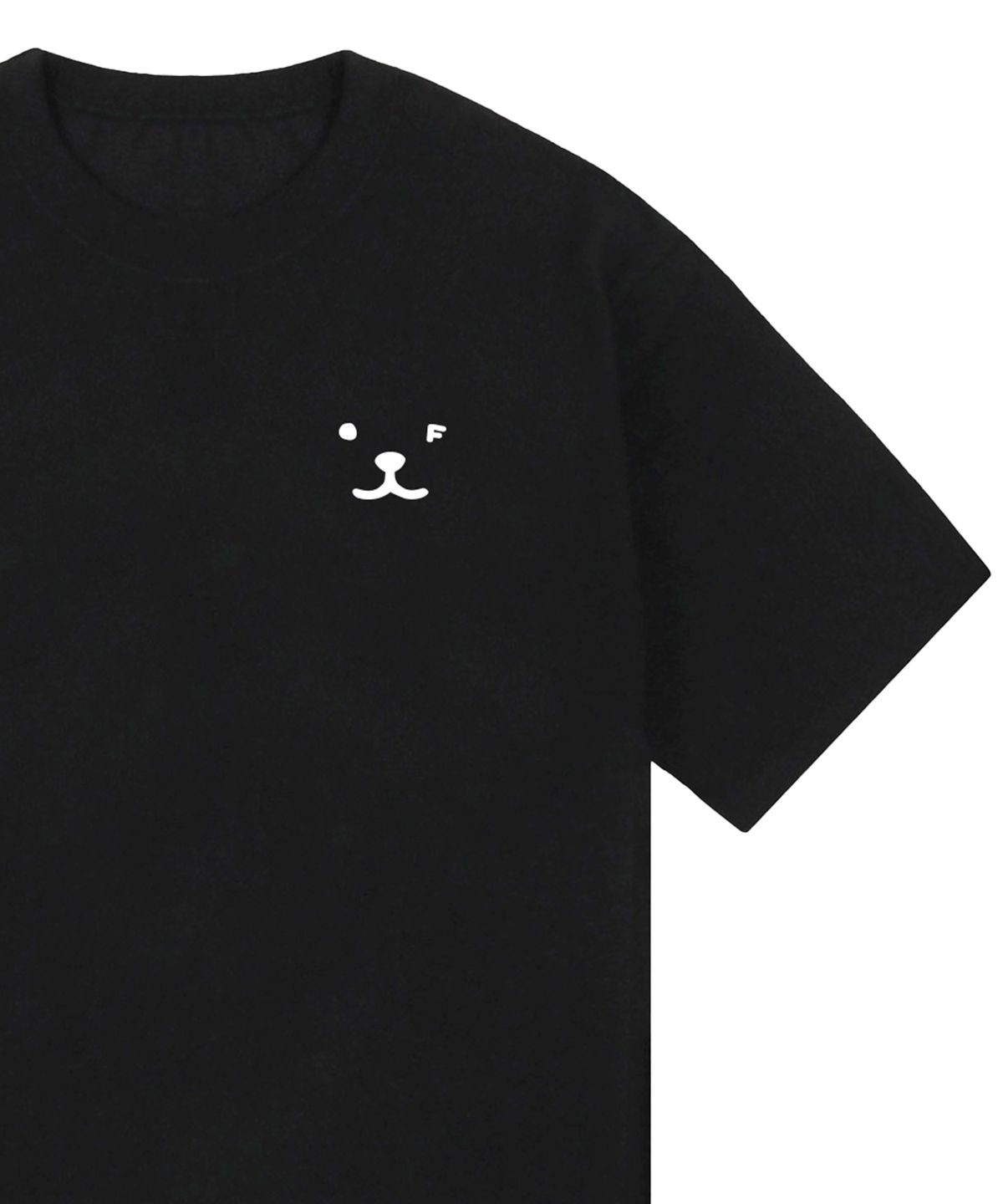그레이버(GRAVER) [UNISEX]퍼피 페이스 화이트 스몰 드로잉스마일 반팔티_블랙