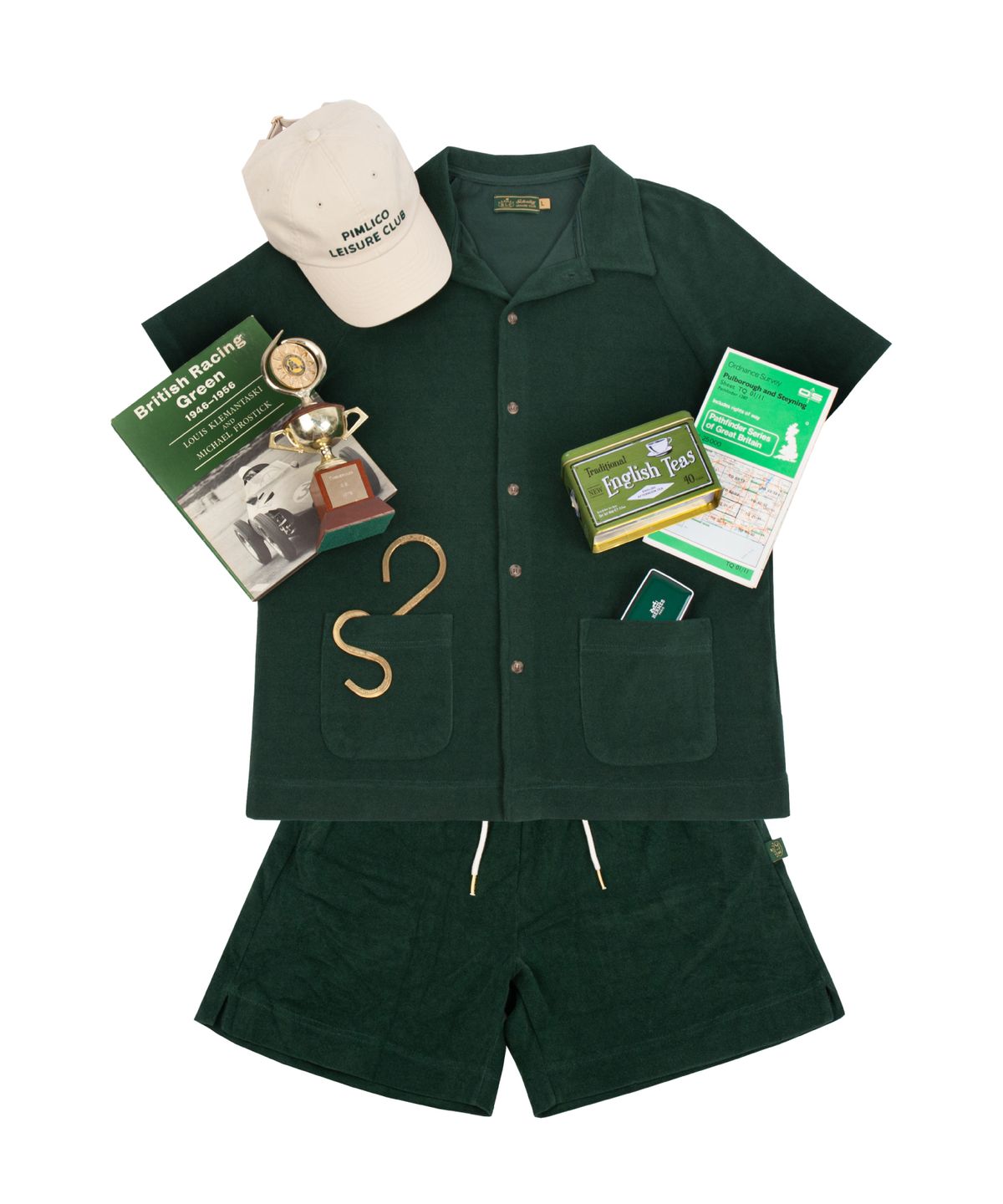 세러데이 레저 클럽(SATURDAY LEISURE CLUB) Leisure Terry Short Pants (Unisex) - British Racing Green