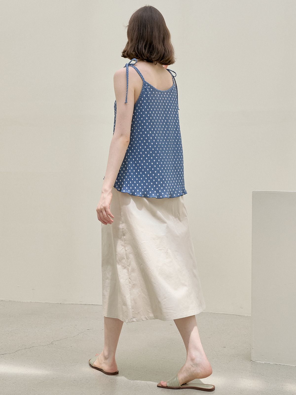 아방(AVANT-G) Dot Layered Sleeveless Top - BLUE