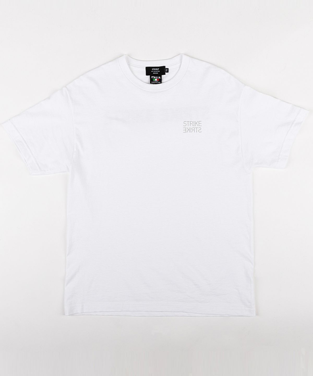 스트라이크(STRIKE) 리버설 스몰 로고 티셔츠 (WHITE)