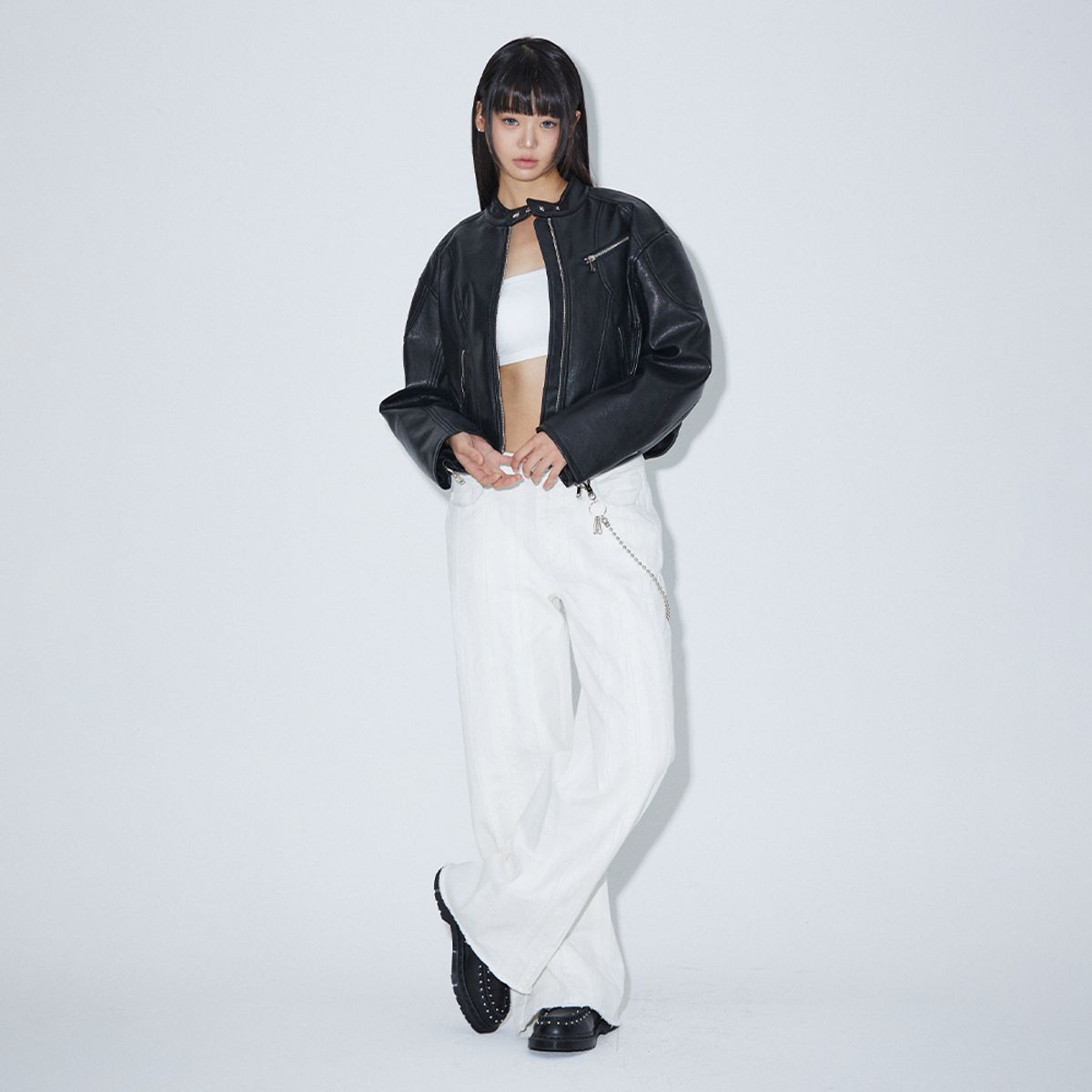 라라폭스(LALAFOX) DAMAGE CUTTING DENIM PANTS WHITE BP2DP003