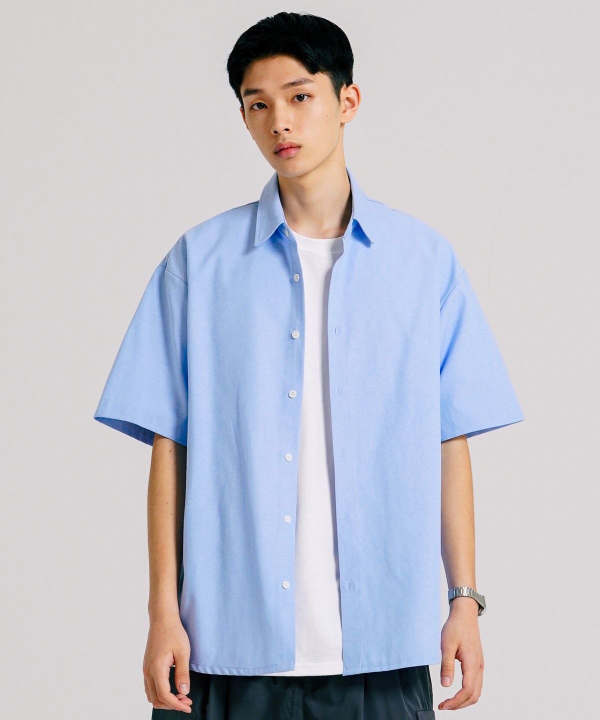 제멋(JEMUT) 씨티 옥스포드 하프셔츠 6종 스카이 KJSS2507