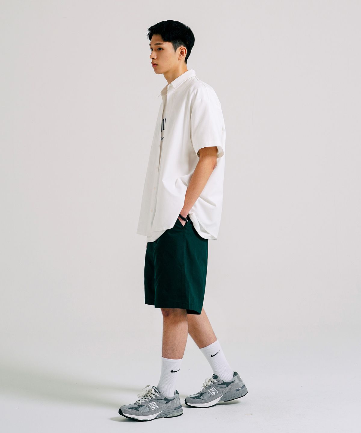 제멋(JEMUT) 씨티 옥스포드 하프셔츠 6종 화이트 KJSS2507