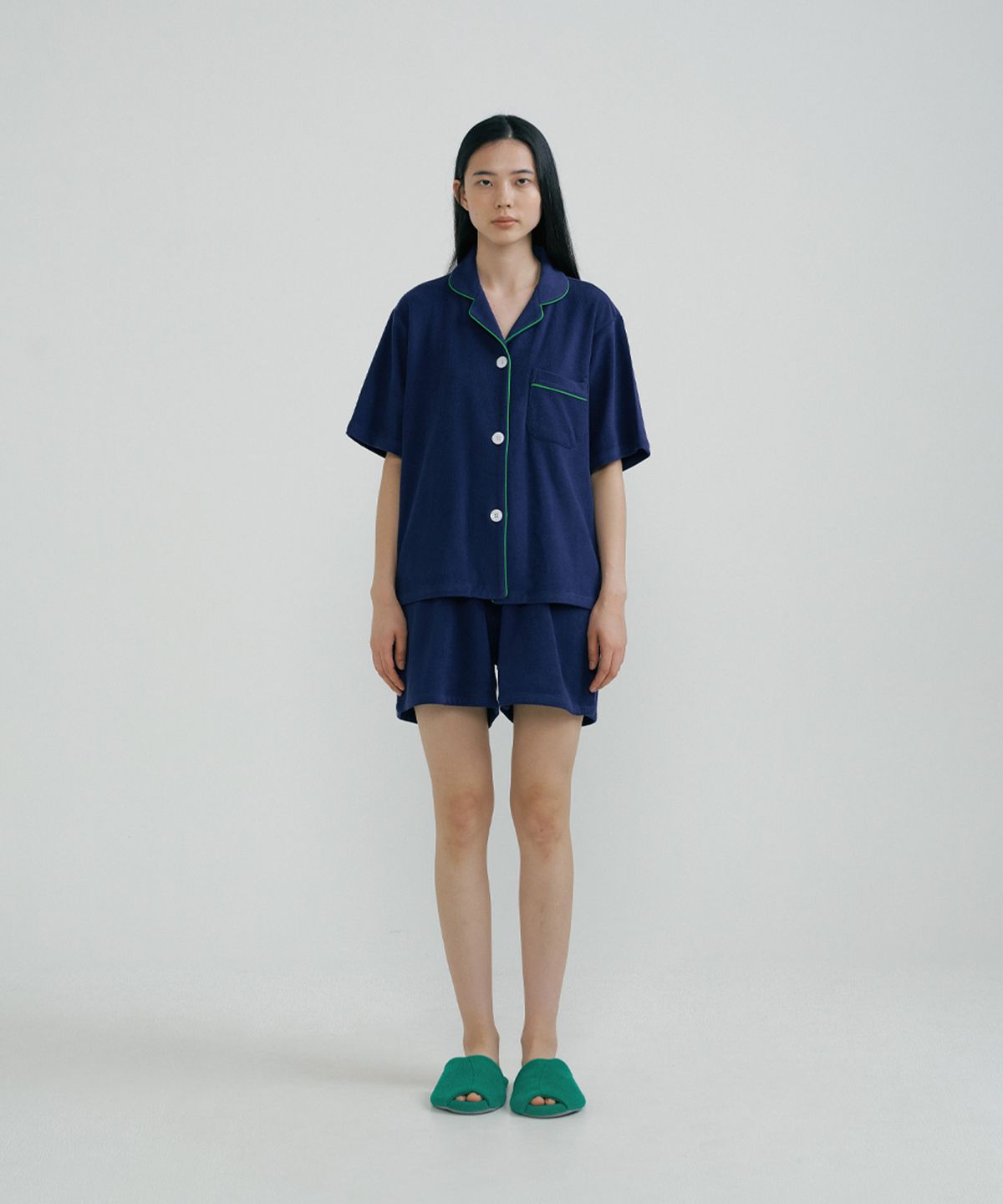 조스라운지(JO'S LOUNGE) (w) Navy Towel Short Pajama Set