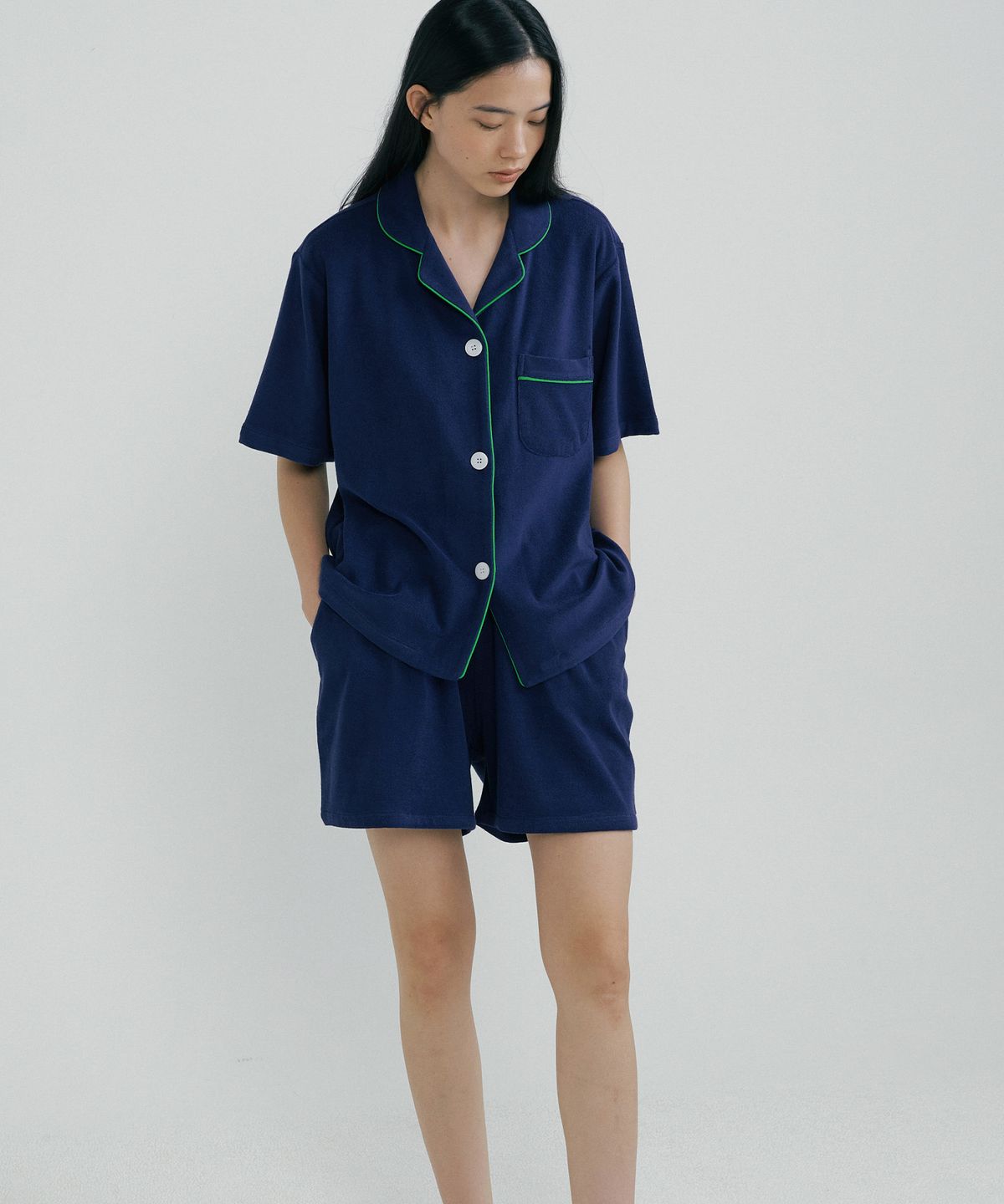 조스라운지(JO'S LOUNGE) (w) Navy Towel Short Pajama Set