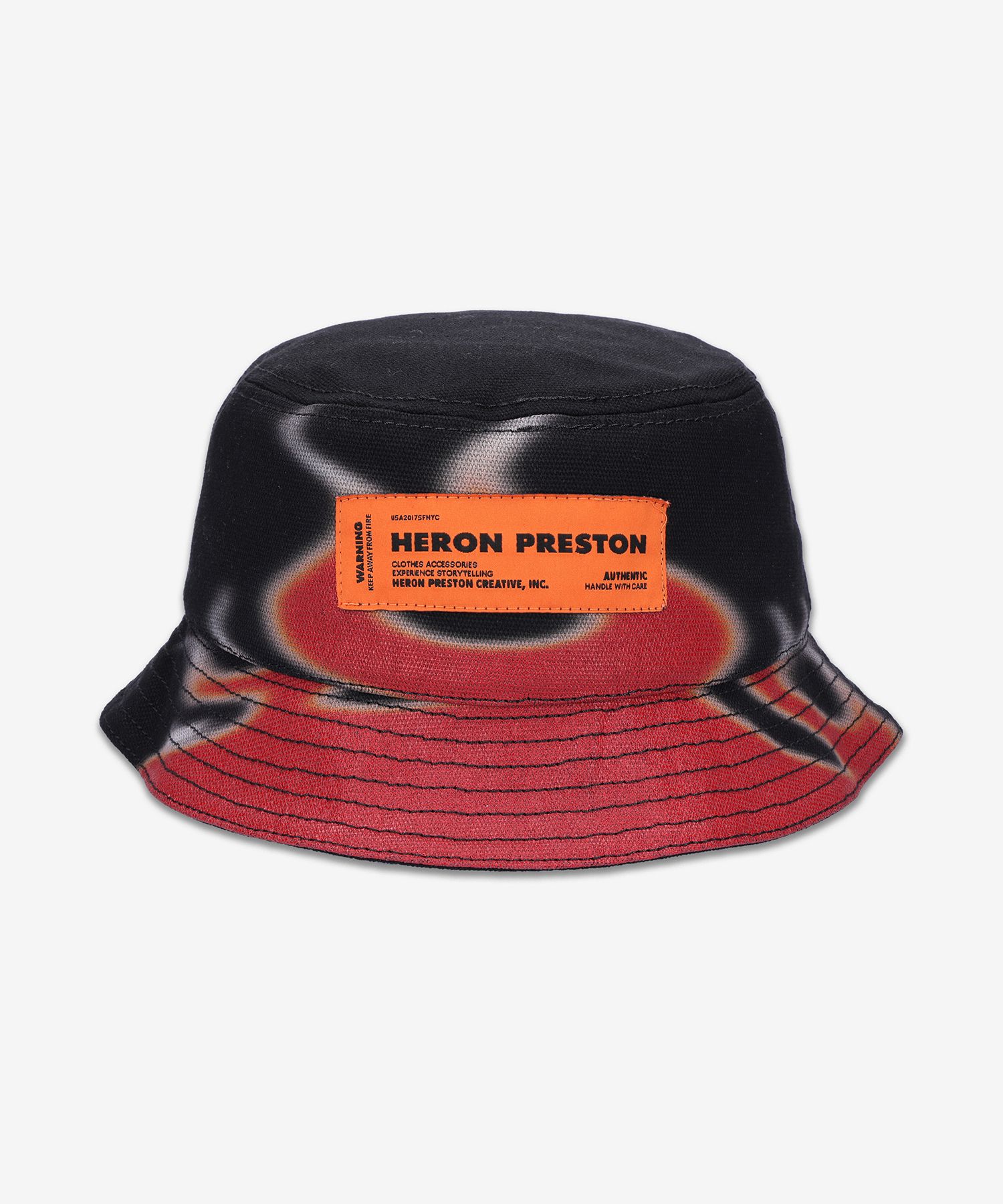★Heron Preston★ Flames Printed Logo Patch Bucket Hat Black MUSINSA | HERON PRESTON Flames Printed Logo Patch Bucket Hat