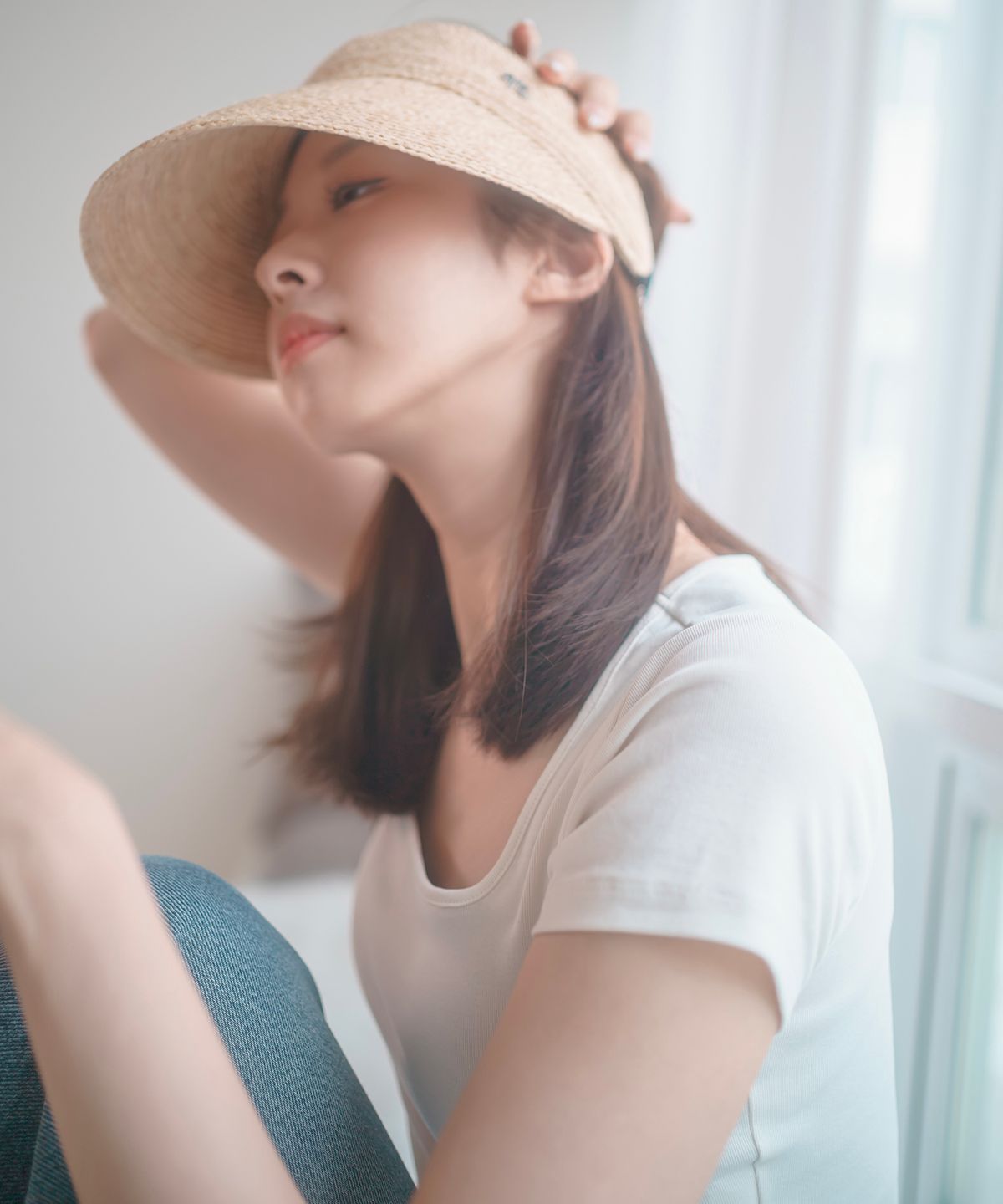 소다몬(SODAMON) 미민 멜란지 라피아 여름 썬캡 3colors