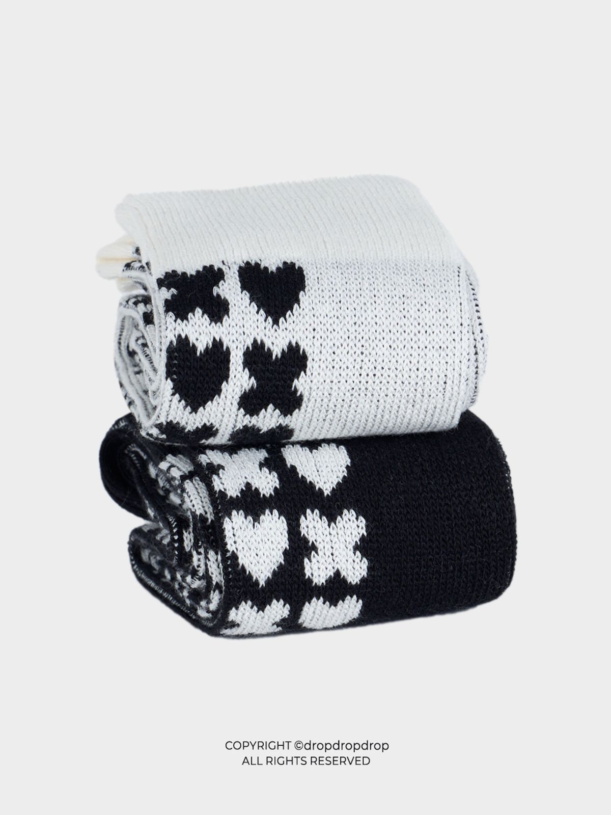 드롭드롭드롭 스포츠(DROPDROPDROP SPORTS) DRP 플레이 니삭스 LUCKY HEARTY BLACK HALF