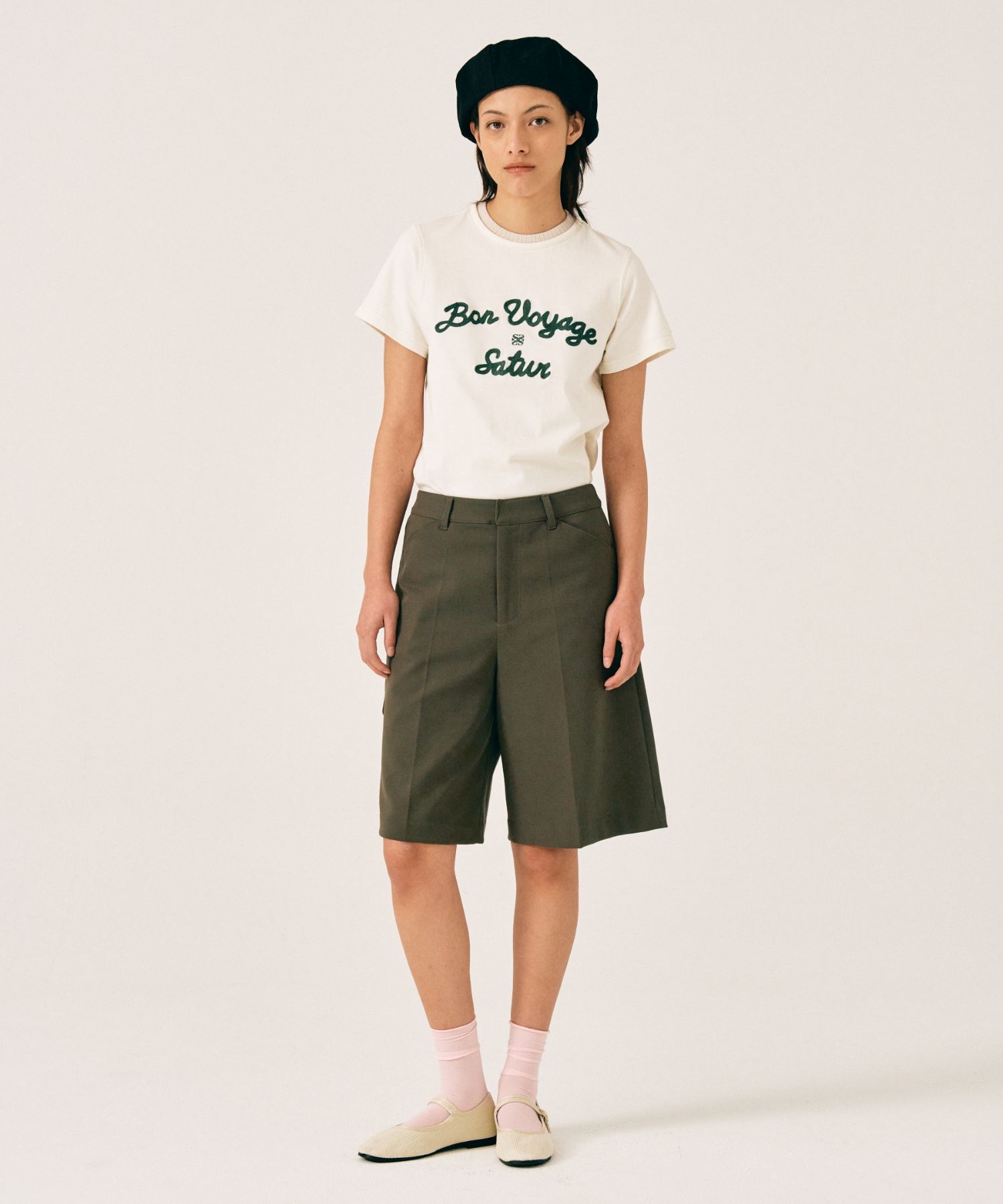 MUSINSA | SATUR Setter Logo Embroidered Voyage Short Sleeve