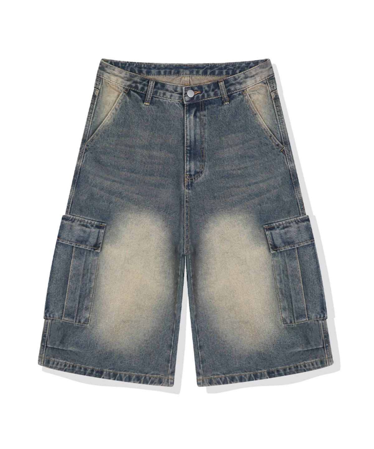 베이직라벨(BASIC LABEL) Luke Cargo Capri Bermuda Denim Shorts Pants 5 Color [BLSD_3501]