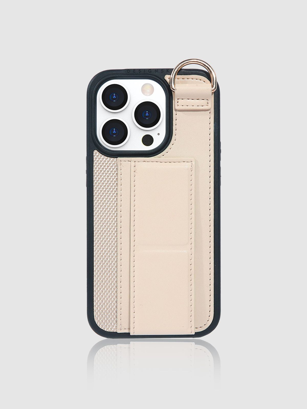 디자인스킨(DESIGNSKIN) 그립 스탠드 카드 케이스-아이보리
