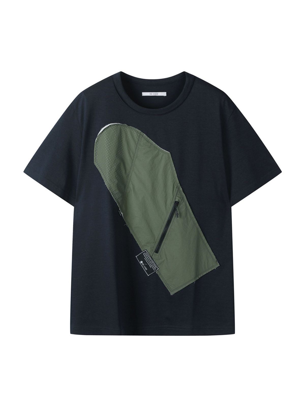 래코드(RECODE) Jumper Sleeve Pattern Patchwork T-shirt_RJTAM23704NYX
