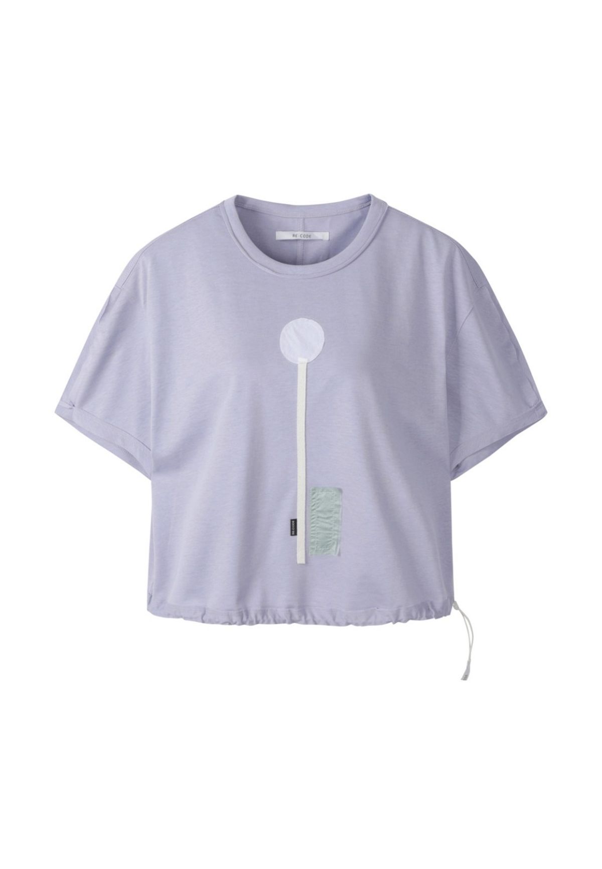 래코드(RECODE) Patchwork Crop Shirring T-shirt_RJTAM23706PPX