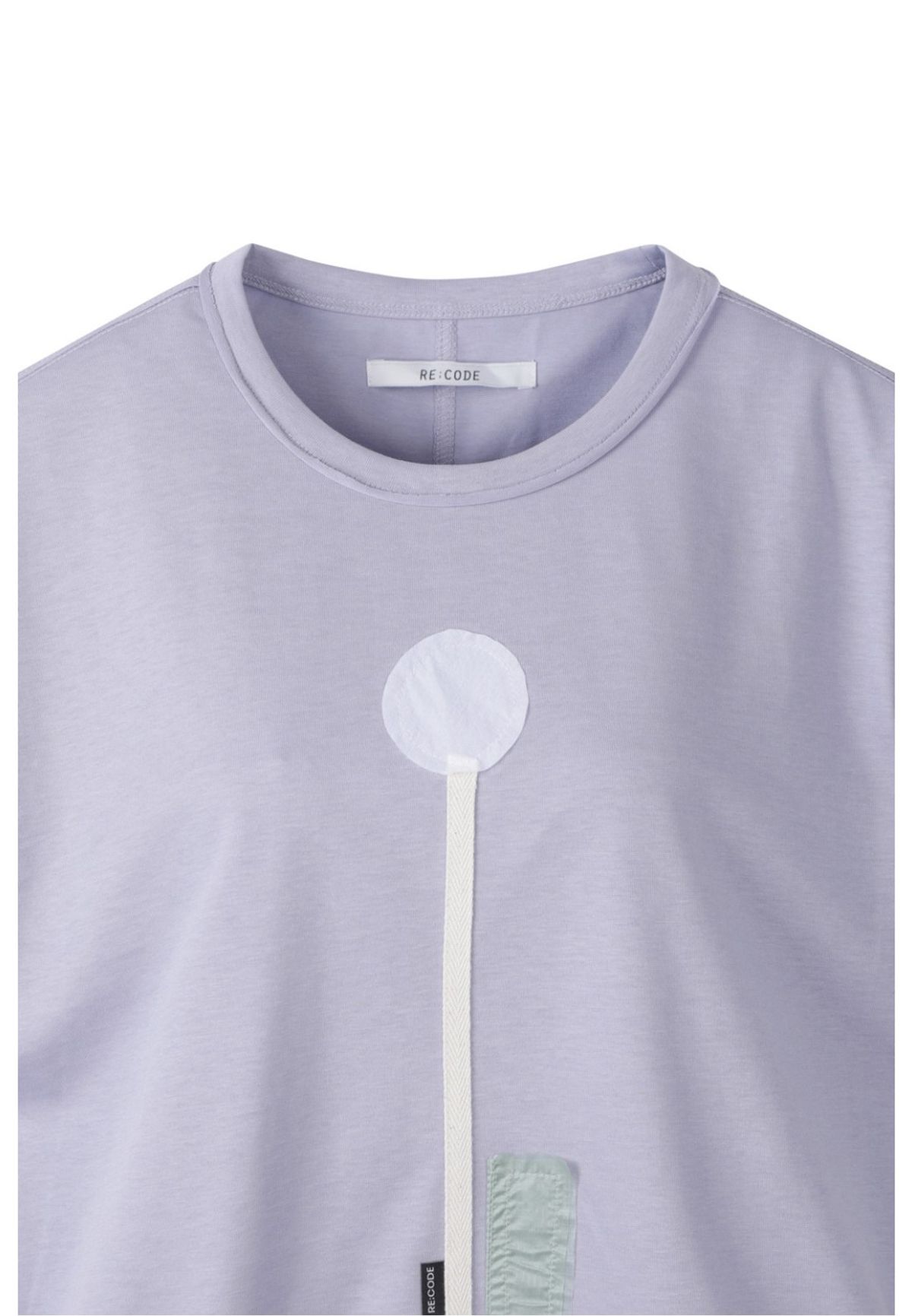 래코드(RECODE) Patchwork Crop Shirring T-shirt_RJTAM23706PPX