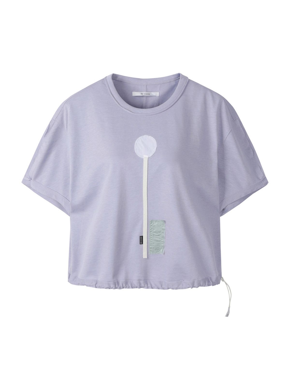 래코드(RECODE) Patchwork Crop Shirring T-shirt_RJTAM23706PPX