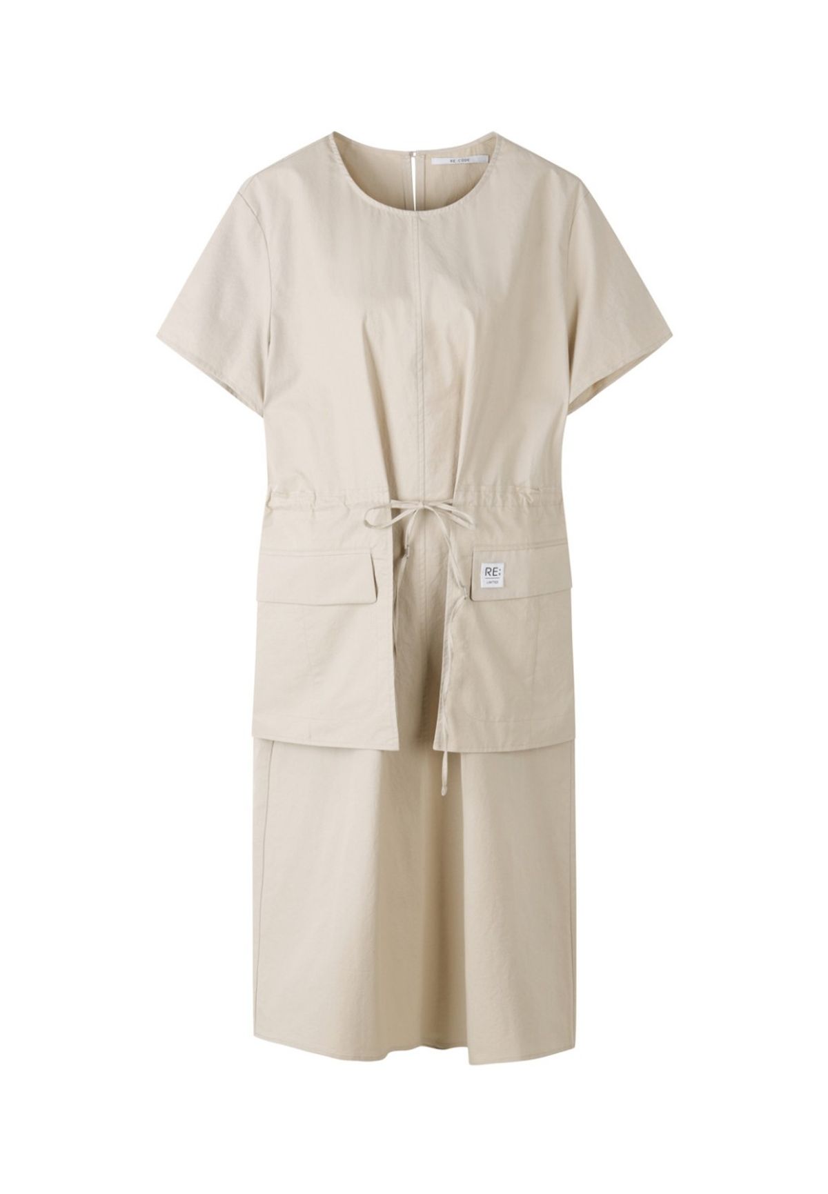 래코드(RECODE) Check Pocket Detail Midi Dress_RQDAM23562BEX
