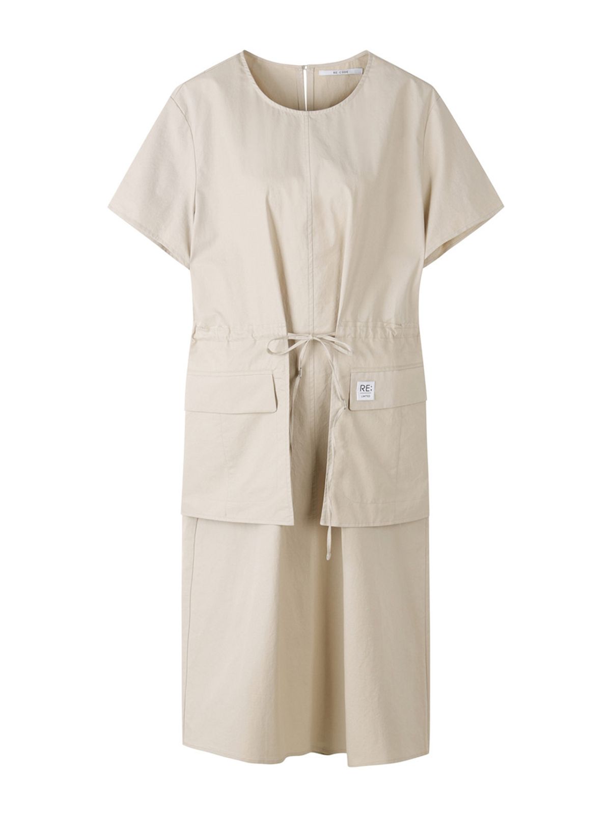 래코드(RECODE) Check Pocket Detail Midi Dress_RQDAM23562BEX