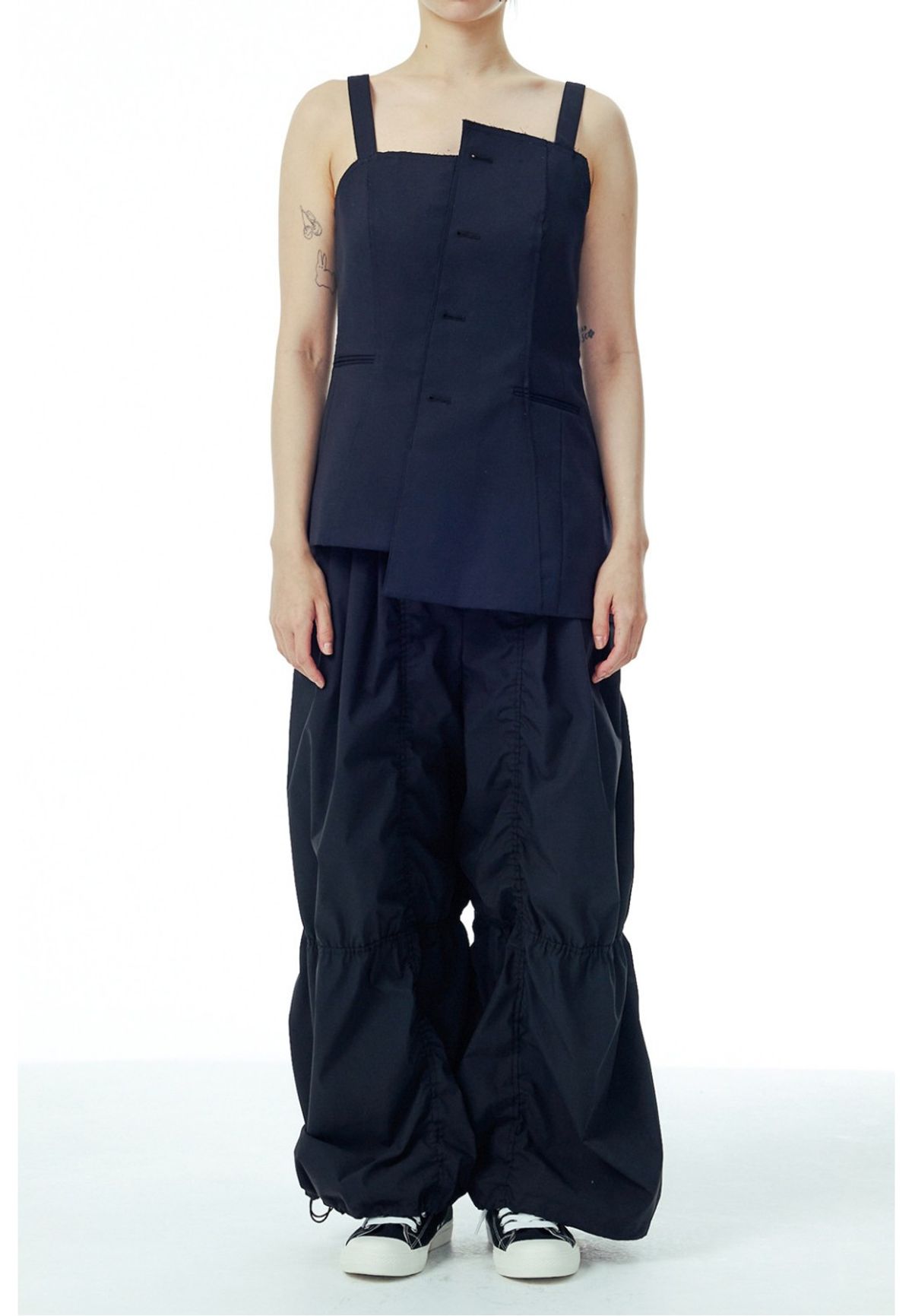 래코드(RECODE) Puckering Voluminous Pants_RQPAS23545BKX