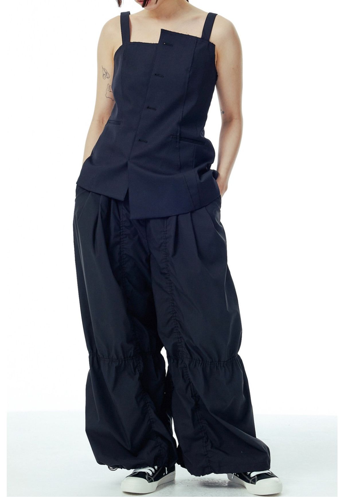 래코드(RECODE) Puckering Voluminous Pants_RQPAS23545BKX