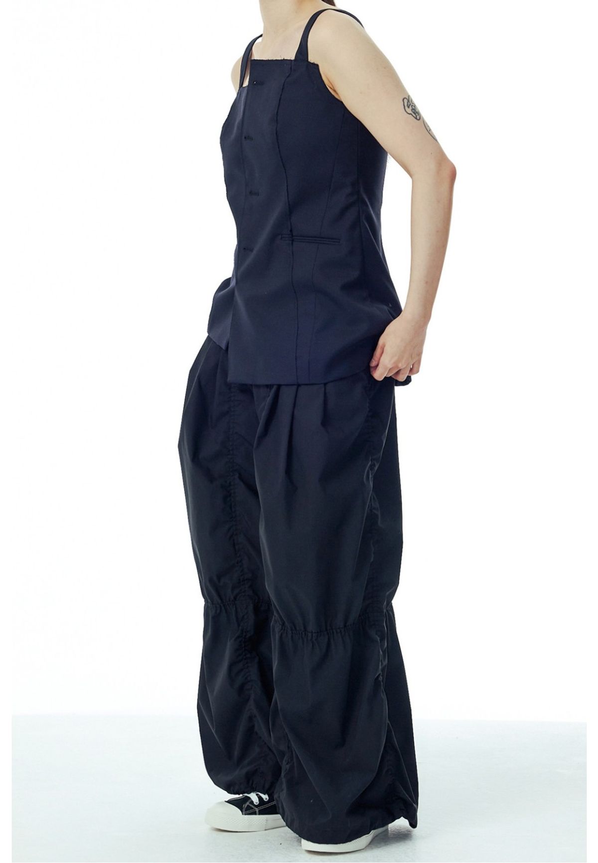 래코드(RECODE) Puckering Voluminous Pants_RQPAS23545BKX
