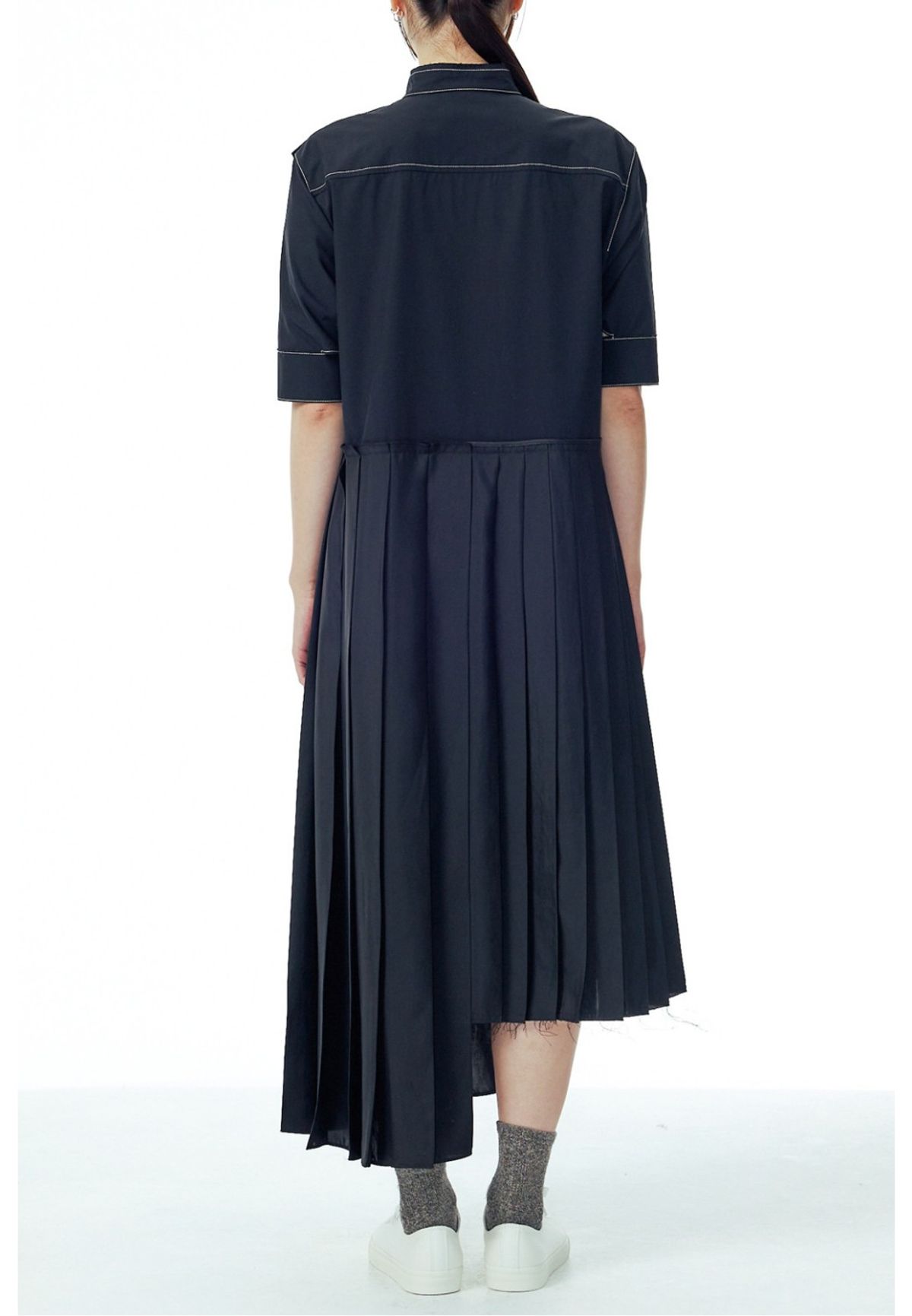 래코드(RECODE) Shirts Detail Pleats Long Dress _RQDAS23547BKX