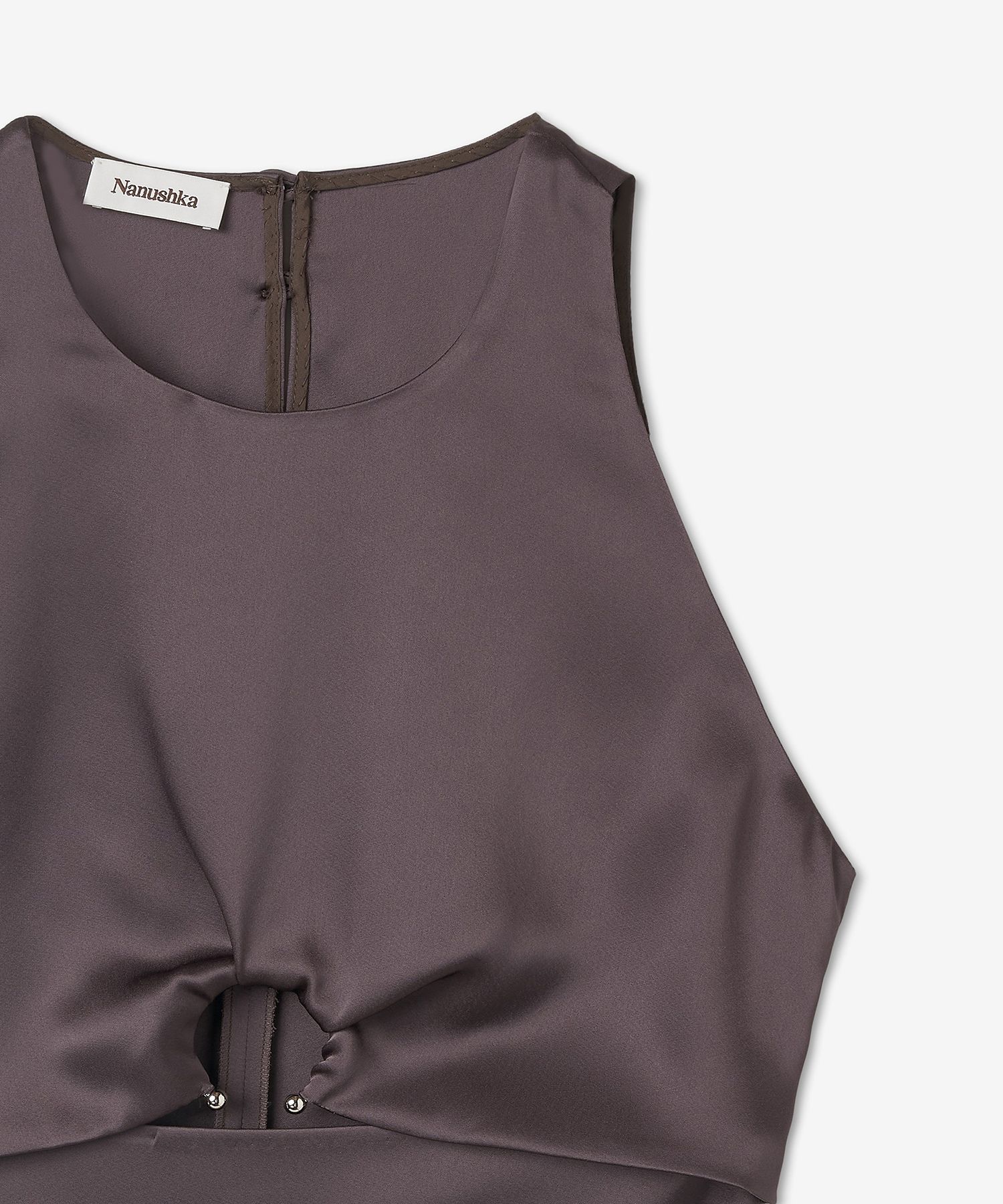 MUSINSA | NANUSHKA Elmi Cutout Slip Satin Mini Dress