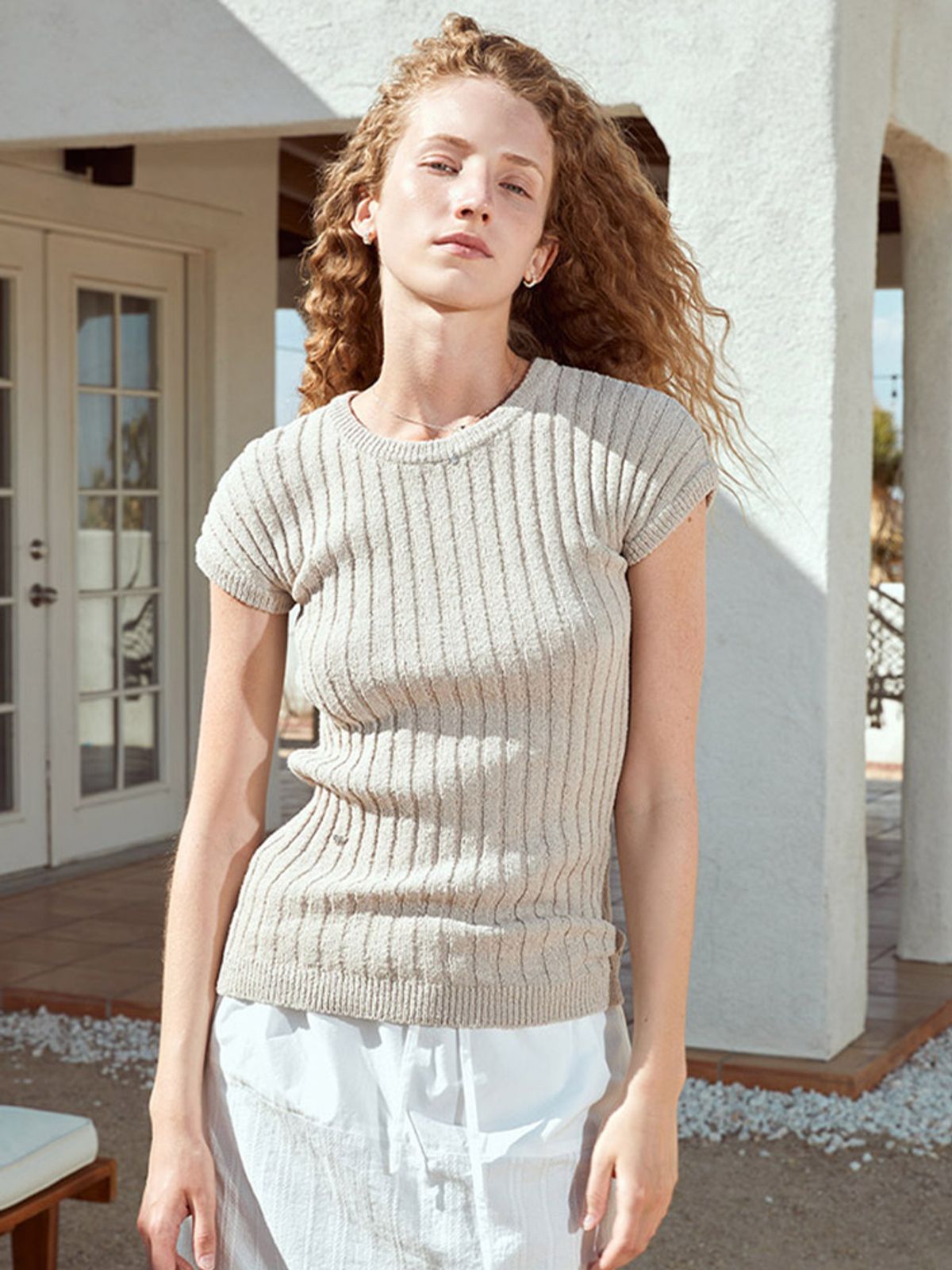 위메농(OUI MAIS NON) Marlowe seamless knit-top