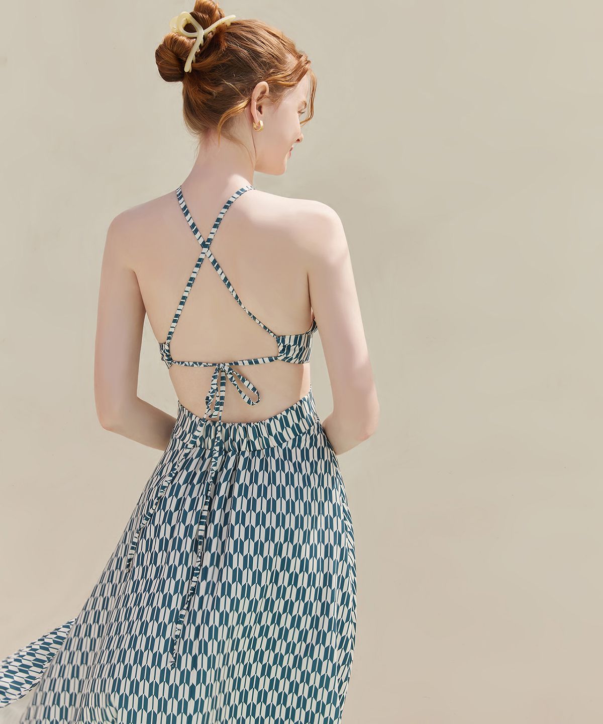 벨로디네라(VALLO DE NERA) Dahlia Halter Dress Green