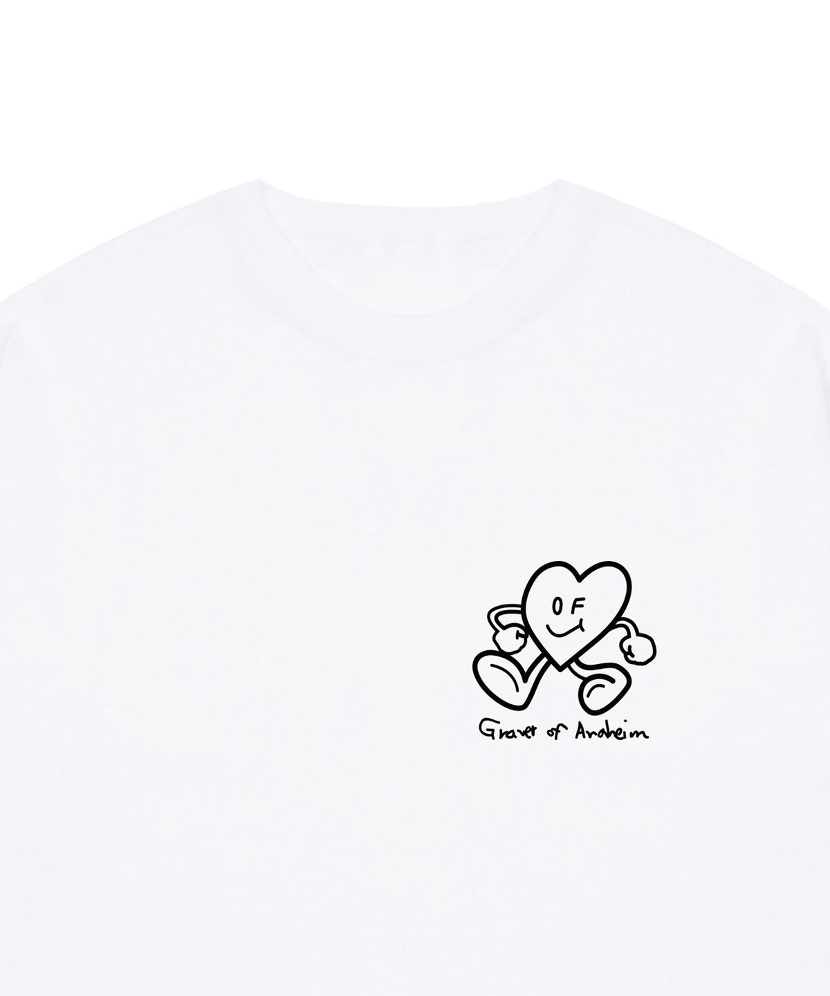 그레이버(GRAVER) [UNISEX]라인 HEART 코믹스 로고 반팔티_화이트