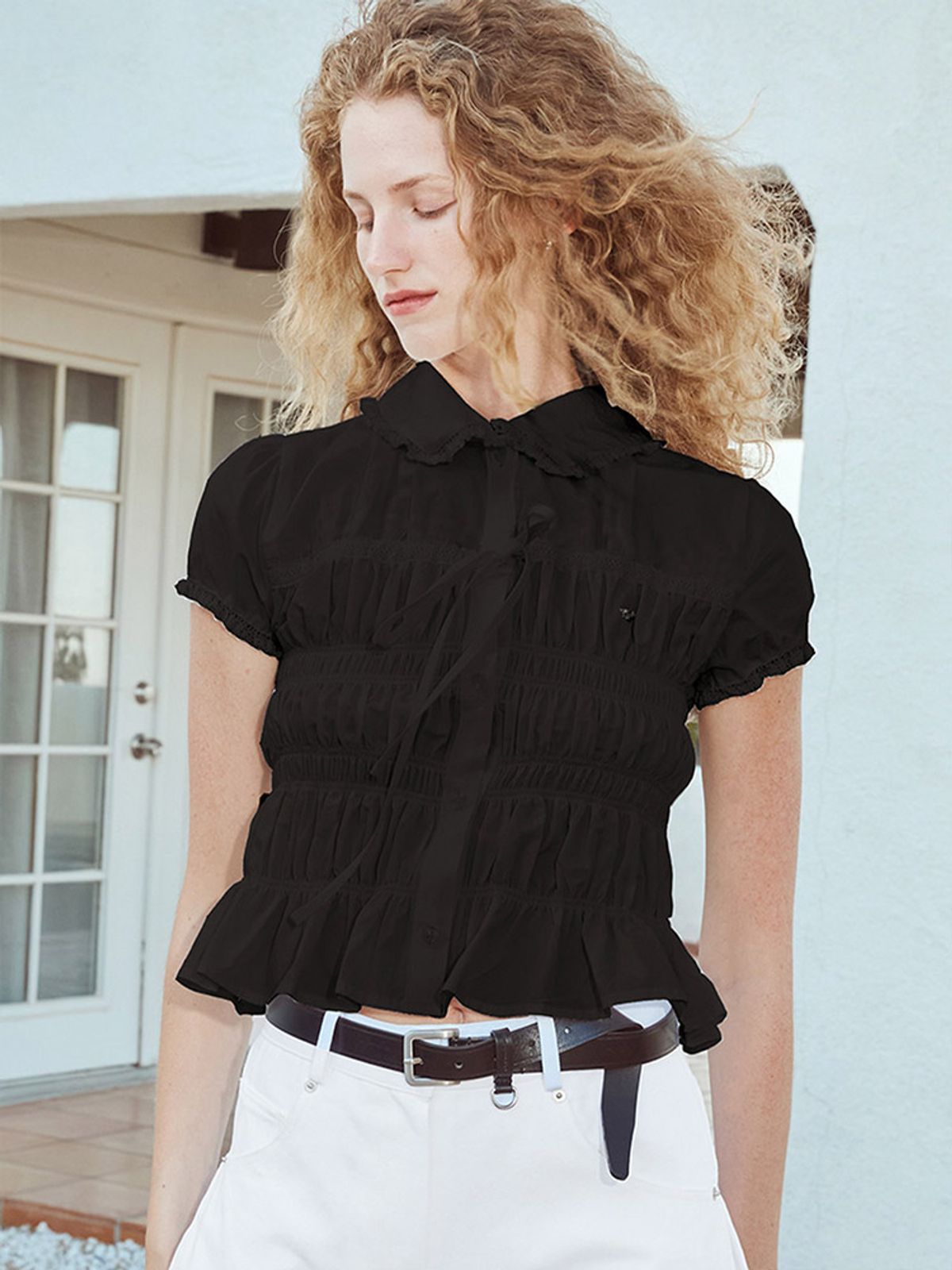 위메농(OUI MAIS NON) Emma loved cotton blouse