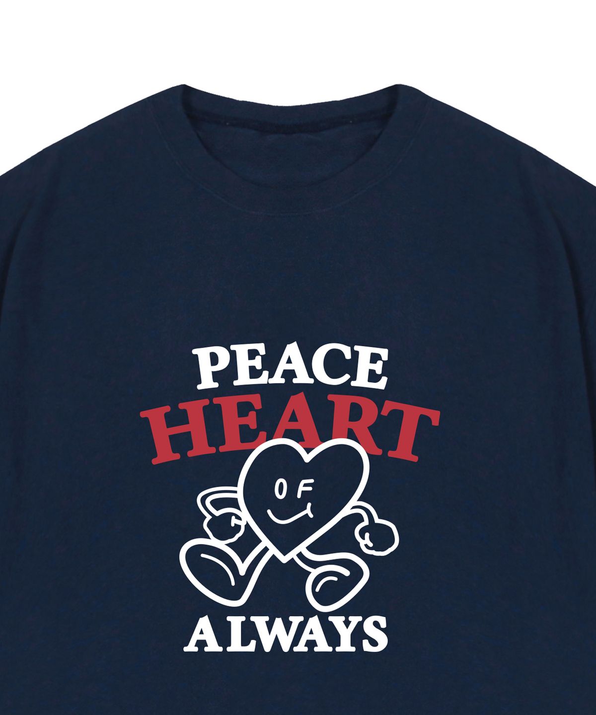 그레이버(GRAVER) [UNISEX]PEACE HEART 코믹스 반팔티_네이비