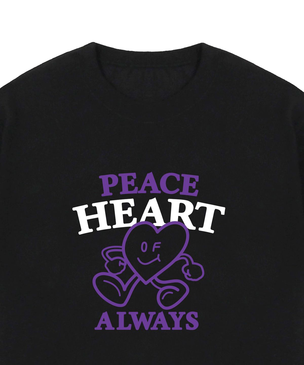 그레이버(GRAVER) [UNISEX]PEACE HEART 코믹스 반팔티_블랙