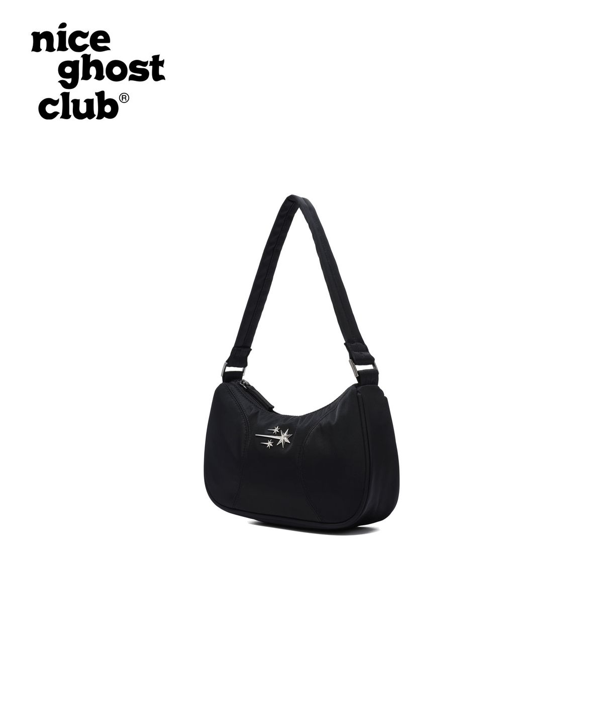 나이스고스트클럽(NICEGHOSTCLUB) 3STAR LOGO HOBO BAG_BLACK(NG2DMUAB45A)