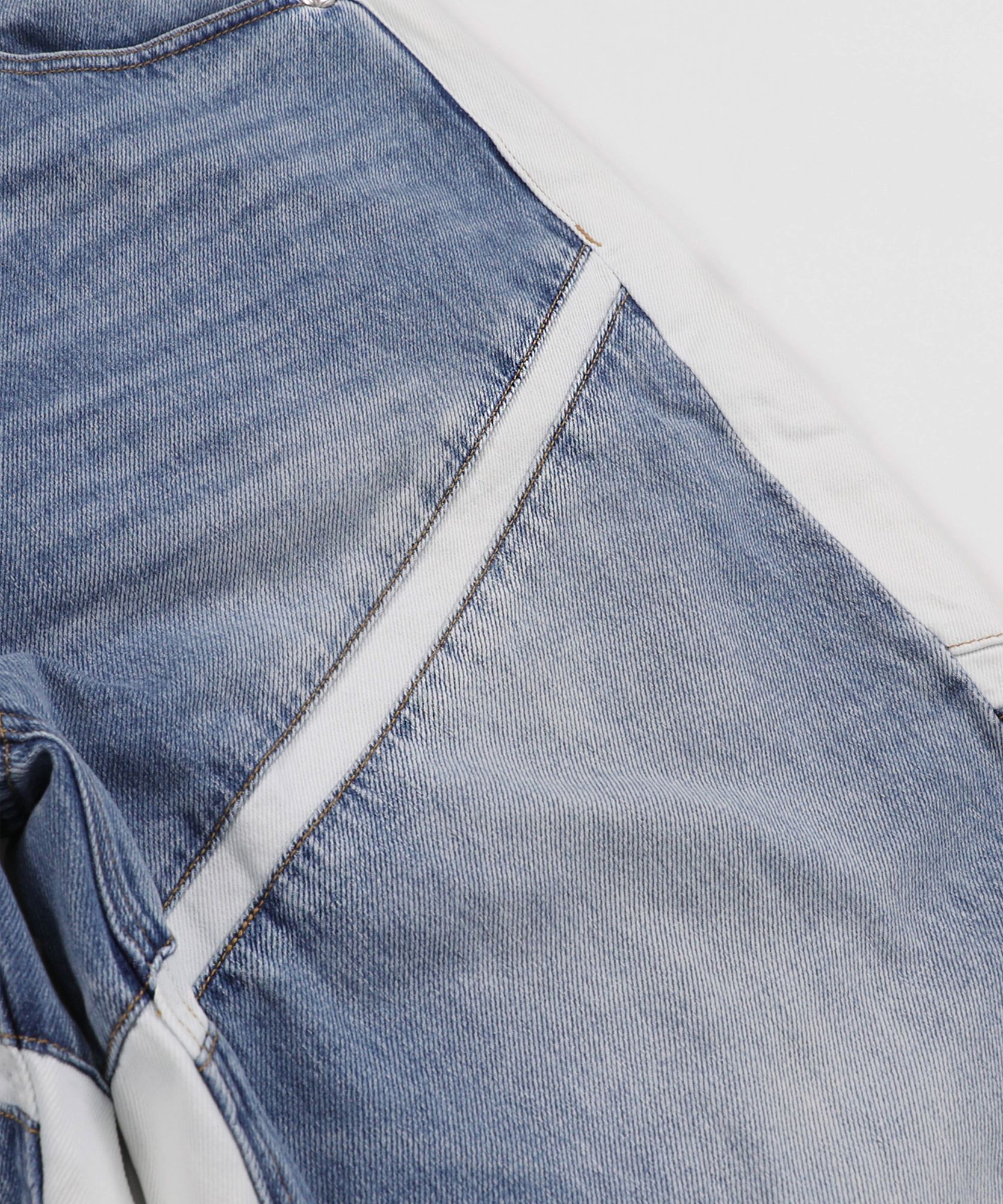 BADBLOOD ■ Line Panel Denim Pants Large Fit デニム MUSINSA | BADBLOOD Line Panel Denim Pants Large Fit - Blue/White